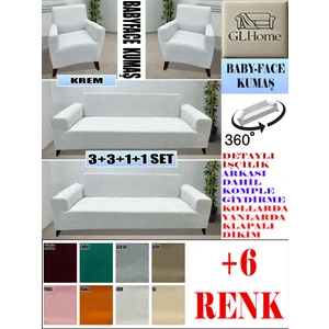 Baby Face Kumaş 3+3+1+1 Komple Giydirme Kanepe&çekyat, Bohem, Porto, Vb. Model Koltuk Kılıfı