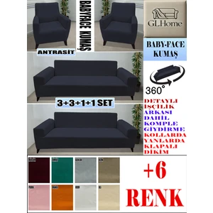 Baby Face Kumaş 3+3+1+1 Komple Giydirme Kanepe&çekyat, Bohem, Porto, Vb. Model Koltuk Kılıfı