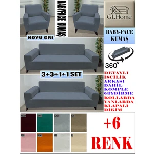Baby Face Kumaş 3+3+1+1 Komple Giydirme Kanepe&çekyat, Bohem, Porto, Vb. Model Koltuk Kılıfı