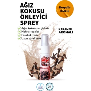 Ağız Spreyi, Ağız Kokusu Önleyici Sprey, Propolis Katkılı, 20ML, Alkolsüz, Karanfil Aromalı
