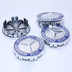 75 mm Mavi Yıldız Desenli Çelenk Motifli Jant Göbeği SET(4’LÜ)W204 / W205, W212, Cla, Gla, Glc Vb. Jant Tipiyle  Uyumlu