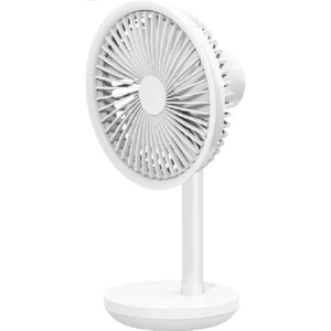 Vh Vantilatör USB Şarj Masaüstü Şarjlı Otomatik Döner Başlıklı Vantilatör Elektrik Fan Beyaz