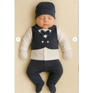 Ozz Baby 0-3 Ay Erkek Bebek Yeni Doğan Waffle 7'li Battaniyeli Alt Üst Takım Hastane Çıkışı  Zıbın Seti