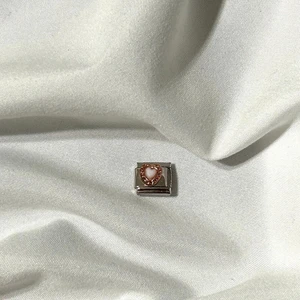 Lüks Dükkan Lüks Italyan Bileklik Mini Beyaz Kalp Charm