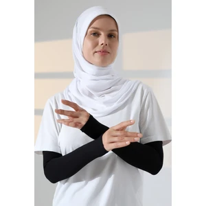 Kadın Avuç Içi Uzun Penye Tesettür Kolluk Siyah