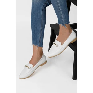 Renkli Butik Kadın Babet Zincir Tokalı Hafif Rahat Taban Şık Günlük Ayakkabı