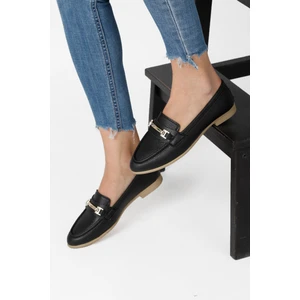 Renkli Butik Kadın Babet Zincir Tokalı Hafif Rahat Taban Şık Günlük Ayakkabı