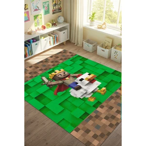 The Reef Design Chicken Jokey Halı Dijital Baskılı Dokuma Kaymaz Tabanlı Yıkanabilir Antialerjik Evcil Hayvan Dostu Çocuk Oyun Odası Halısı