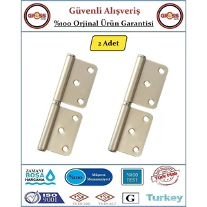 Yönsüz Kapı Menteşesi - Çelik - Saten Gri - 2 Adet