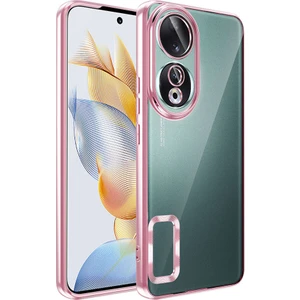 Huawei Honor 90 Kılıf Kamera Korumalı Logo Gösteren Şeffaf Kapak