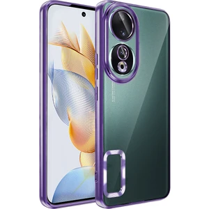 Huawei Honor 90 Kılıf Kamera Korumalı Logo Gösteren Şeffaf Kapak