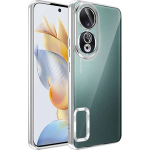 Huawei Honor 90 Kılıf Kamera Korumalı Logo Gösteren Şeffaf Kapak