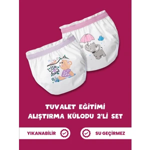 2'li Kız Çocuk Tuvalet Eğitimi Alıştırma Külodu Seti
