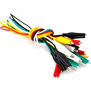 10 Çift Mini Krokodil Kablolu Karışık Renk Timsah Kıskaç Atlama Tel Test