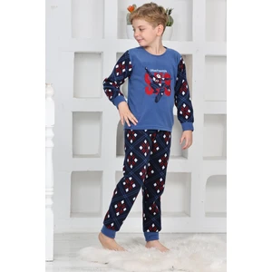 Yeni Sezon Sonbahar/kış Erkek Çocuk Skate 8 Desenli Polar Pijama Takımı 4536