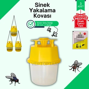 3 Adet Karasinek Tuzağı Kova Kara Sinek Öldürücü Ahır Bahçe Çiftlik Restorant Açık Alan Uygun Sintut