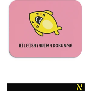 Sevimli Köpek Balığı Pembe Sarı Renkli Ergonomik Mouse Pad - 23 cm x 19 cm - Kaydırmaz Taban Ev ve Ofis Kullanımı Fare Altlığı Mousepad