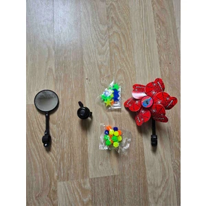 Çocuk Bisikleti Aksesuar Seti Ayna+Zil+Rüzgar Gülü+ Jant Süsü