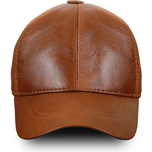 Aydın Şapkacınız Unisex Hakiki Deri Taba Cırt Cırtlı Şapka – Ayarlanabilir Spor & Şık Tasarım  (57-59 cm ) Arkadan ayarlanabilir