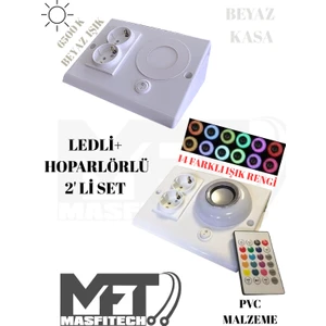 Dolap ve Tezgah Altı Bluetooth Müzik Çalar ve Ledli Prizmatik Venüs (2'li Set)