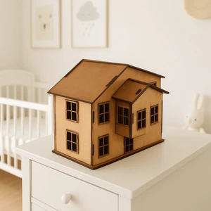 Bebek Özel Ahşap Boyanabilir Maket Oyuncak ve Boyama Seti, Ahşap Puzzle Oyuncak