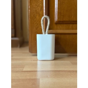 Dekoratif Beyaz Beton Hasır Kulplu Kapı Önü Ağırlık Kapı Stoperi