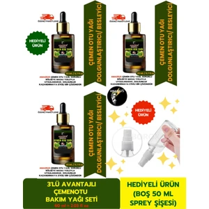 Çemen Otu Yağı 3'lü (%100 Saf ve Doğal) Dolgunlaştırıcı Etki (3X20 ml / 2.03 Fl Oz) *avantajlı Ürün*