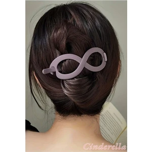Sonsuz Şekilli Kadın Bahar Saç Tokası Mürdüm - Sade ve Şık Klipsli Saç Topuz Tokası