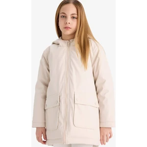 Kız Çocuk Su Geçirmez Kapüşonlu Fermuarlı Yağmurluk C5228A825AU