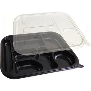 Eliz Party Kullan At Kahvaltı Tabağı 7 Bölmeli Kapaklı Set 50 Adet