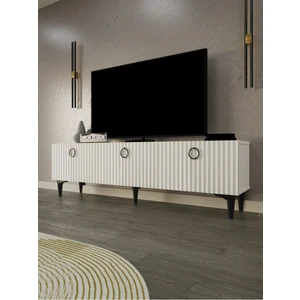 Line Tv Ünitesi 150 cm Üç Kapaklı Mdf Kapak Raflı Ayaklı Tv Sehpası