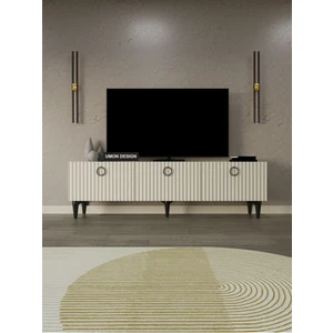 Line Tv Ünitesi 150 cm Üç Kapaklı Mdf Kapak Raflı Ayaklı Tv Sehpası