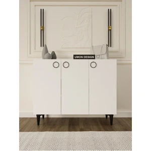 Roma 3 Kapaklı Ayakkabılık Raflı Çok Amaçlı Dolap Konsol