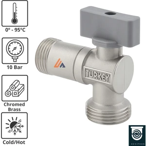 Mini Küresel Musluk – Aç Kapa Vanalı, G3/4, Çamaşır & Bulaşık Makinesi Bağlantı Musluğu