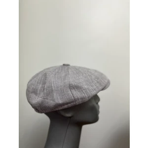 Erkek   Keten Newsboy Kasket Şapka – Lastikli ve Desenli Astarlı Model