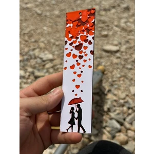 Aşk Yağmuru – Kabartmalı 3D Renkli Romantik Kitap Ayracı (3,5 x 15 Cm, Pla)