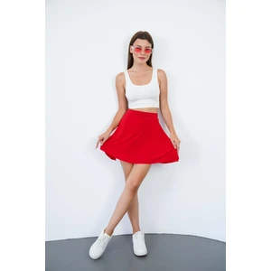 Şort Etek-Kırmızı