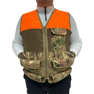 Turuncu Omuzlu Meşe Desen Avcı Yeleği - 30 Fişek Kapasiteli - 12 Kalibre