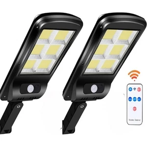 2  Adet  Büyük Boy 128 LED Solar Bahçe Sokak Lambası Hareket Sensörlü Kumandalı 3 Modlu  Güneş Enerjili