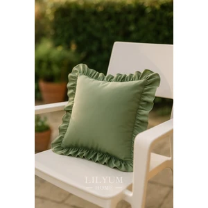 %100 Pamuk Fırfırlı Dekoratif Kırlent Kılıfı – 43X43 cm ( 1ADET )