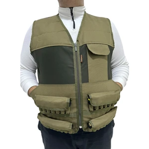 Haki Avcı Yeleği - 30 Fişek Kapasiteli - 12 Kalibre