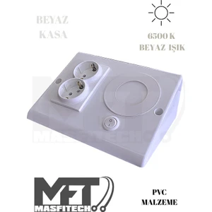 Dolap ve Tezgah Altı Prizli Aydınlatma 3 Watt 6500k Beyaz Işık