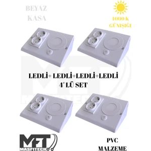 Dolap & Tezgah Altı Prizli Aydınlatma 3 Watt 4000k Günışığı (4 Adet)