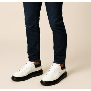 GR0134 Hakiki Deri Küçük Numara 38 Numara Yeni Nesil Jel Taban Sneaker Ayakkabı