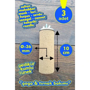 Venty 3 Adet Pedikür Kumlu Papağan Tüneği 10 cm / Ø 36 mm | Sultan | Muhabbet | Forpus | Monk | Lori | Sevda | Cennet | Kakariki