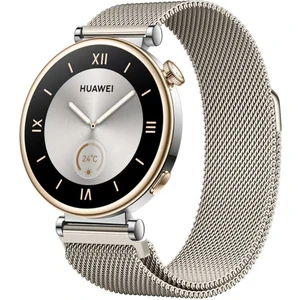 Watch Gt5 Pro 42MM / Gt5 41MM / Gt4 41MM Uyumlu 18 mm Metal Milanese Hasır Kordon – Paslanmaz Çelik, Mıknatıslı Ayarlanabilir Kayış