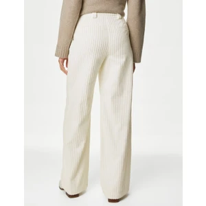 Marks & Spencer Saf Pamuklu Wide Leg Kadife Pantolon