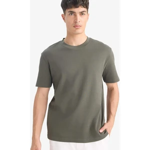 %100 Pamuk Regular Fit Bisiklet Yaka Basic Düz Kısa Kollu Tişört E7961AX25AU