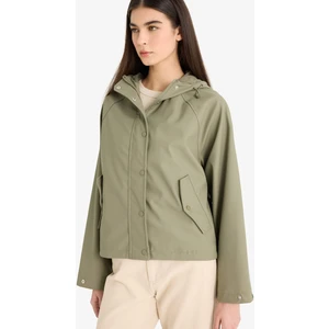 Regular Fit Kapüşonlu Suni Deri Yağmurluk E8552AX25AU