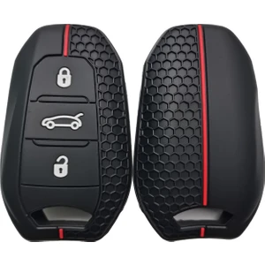 Peugeot Rifter ile Uyumlu Silikon Anahtar Kabı Kırmızı Anahtar Kılıfı